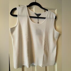 NWT | Ming Wang | Knit Shell Top | White | Size Large